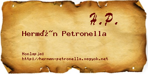 Hermán Petronella névjegykártya
